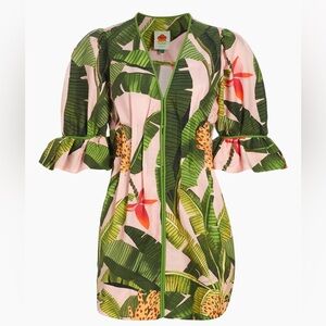 Farm Rio - Banana Leaves Puff-Sleeve Minidress - Medium NWT